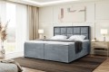Łóżko boxspring do sypialni zamknięte DANI szare (czarna rama)- Matt Velvet 93.