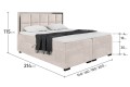 Wymiary łóżka boxspring DANI beżowy Matt Velvet 06.