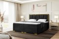 Łóżko boxspring do sypialni zamknięte DANI czarne (złota rama)- Matt Velvet 99.