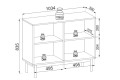 Komoda na drewnianych nogach 104 cm Japandi Kaszmir wymiary
