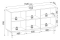 Komoda szeroka na drewnianych nogach 154 cm Japandi Kaszmir wymiary