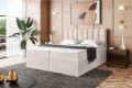 Łóżko boxspring z zagłówkiem NOAH beżowe-Matt Velvet 08.