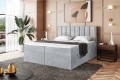 Łóżko boxspring z zagłówkiem NOAH jasnoszary-Matt Velvet 85.
