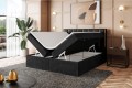 Łóżko boxspring z zagłówkiem otwarty NOAH czarny-Matt Velvet 99.