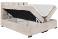 Łóżko boxspring ANTONIO beżowe otwarte , czarna rama -Matt Velvet 08.