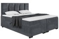 Łóżko boxspring ANTONIO ciemnoszare , czarna rama -Matt Velvet 97.
