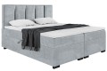 Łóżko boxspring ANTONIO jasnoszare , czarna rama -Matt Velvet 85.