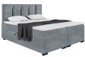 Łóżko boxspring ANTONIO szare, czarna rama -Matt Velvet 93.
