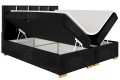 Łóżko boxspring ANTONIO czarne ,otwarte złota rama -Matt Velvet 99.