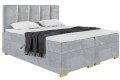 Łóżko boxspring ANTONIO jasnoszary złota rama -Matt Velvet 85.