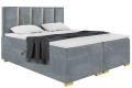 Łóżko boxspring ANTONIO szary złota rama -Matt Velvet 93.