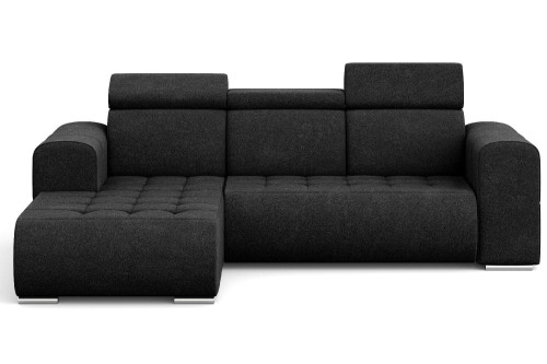 Narożnik ciemny Madeline do salonu -złożony (sereno czarny 696).