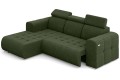 Narożnik nowoczesne Madeline do salonu -rozłożony (sereno zielony 690).