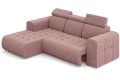 Narożnik nowoczesny różowy Madeline do salonu-rozłożony (sereno różowy 687).
