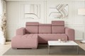 Aranżacja narożnika nowoczesnego różowego Madeline do salonu-złożony-widok z frontu (sereno różowy 687).