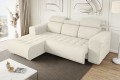 Narożnik w aranżacji nowoczesny kremowy Madeline do salonu-rozłożony -widok z boku(sereno kremowy 681).