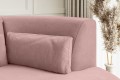 Detal narożnika w różowej tkaninie Bobby do salonu-widok z boku-strona prawa(sereno różowy 687).