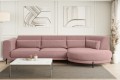 Narożnik w różowej tkaninie Bobby do salonu-strona prawa(sereno różowy 687).