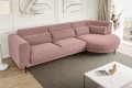 Narożnik w różowej tkaninie Bobby do salonu-strona prawa-widok z góry(sereno różowy 687).