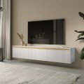 Szafka RTV wisząca / stojąca 181 cm Royal biała aranżacja wiszaca