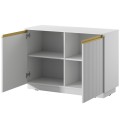 Komoda z drzwiami biała 104 cm Royal otwarta