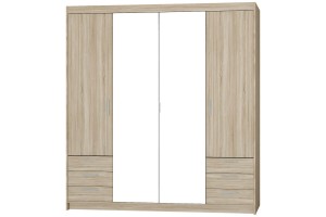 Szafa uchylna z lustrem szufladami dąb sonoma LENA 4D6S  