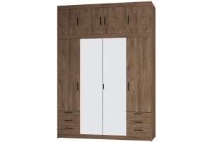 Szafa z nadstawką szeroka 176 cm dąb lefkas LENA 4D6S