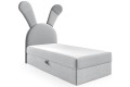 Łóżko Królik jasnoszare w tkaninie Magic Velvet 2239-widok z boku.
