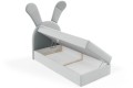 Łóżko otwarte Królik jasnoszare w tkaninie Magic Velvet 2239.