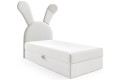 Łóżko Królik białe w tkaninie Magic Velvet 2200-widok z frontu.