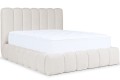 Łóżko tapicerowane do sypialni KANDI w tkaninie białe mleko Caych 01.