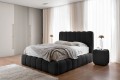 Czarne łóżko tapicerowane do sypialni z materacem Kandi czarne Catch me 27.