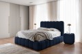 Nowoczesne łóżko tapicerowane do sypialni z materacem Kandi niebieski Catch me 18.