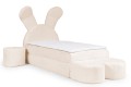 Łóżko dziecięce KRÓLIK PREMIUM beżowe-detal w tkaninie bunny 02.