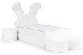 Łóżko dziecięce KRÓLIK PREMIUM białe zamknięte - w tkaninie bunny 01.