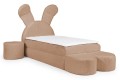 Łóżko dziecięce KRÓLIK PREMIUM brązowe zamknięte - w tkaninie bunny 03.