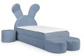Łóżko dziecięce KRÓLIK PREMIUM niebieskie - w tkaninie bunny 08.