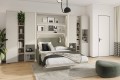 Aranżacja mebli nowoczesnych BED CONCEPT w kolorze kaszmirowym.