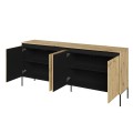 Komoda szeroka w kolorze dąb artisan Trend TR-04-otwarta.
