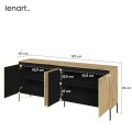 Komoda szeroka w kolorze dąb artisan Trend TR-04-wymiary.