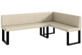 Ławka do jadalni PETER 142x196x87 cm kremowa ekoskóra, przeszycia pionowe.jpg