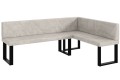 Ławka Eric 142x196x87 cm beżowy welur, nogi U,przeszycia diament