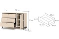 Komoda z trzema szufladami EN-04-wymiary.