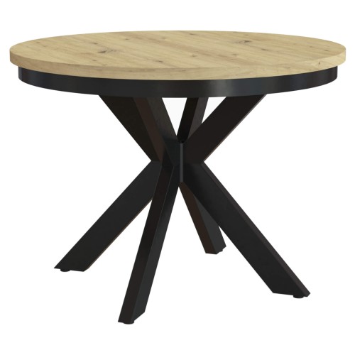 Złożony stół KONO w blacie w kolorze artisan, nogi czarne.