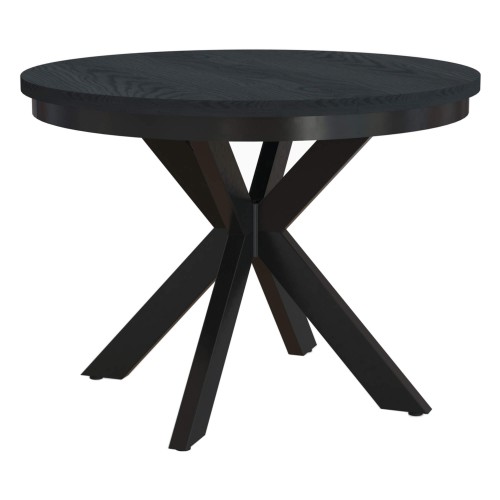 Stół KONO z blatem czarnym blatem, czarną podstawą-złożony.