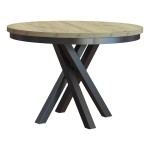 Stół rozkładany okrągły dąb artisan KRIS 90-128 cm/100-138 cm