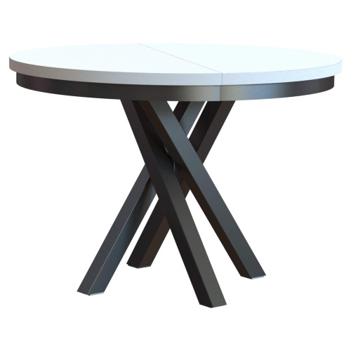 Stół złożony KRIS biały blat czarnya podstawa.