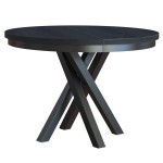 Stół czarny okrągły z wkładką KRIS 