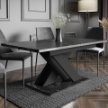 Stół złożony BONX czarny marmur-czarny w aranżacji.
