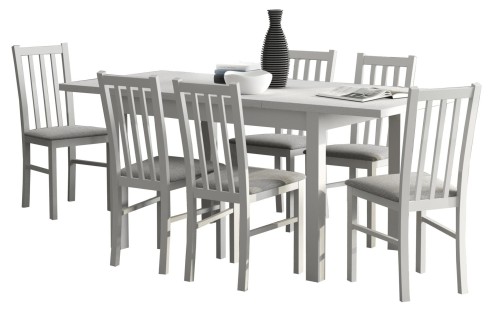 Zestaw do jadalni bialy stol i 6 krzesel salon.